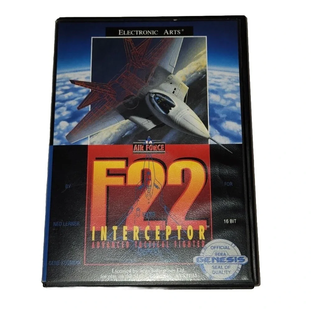 Vintage F22 Interceptor Sega Genesis 1991 Complete w/ Manual CIB Tested Working